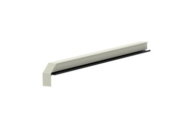 Window sill trim A600GS/24, standard version, surface RAL 9016, orientation right, external view, projection 350 mm