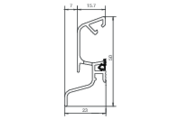 Zeichnung Universal Regenschutzschiene RS-Schiene AP 16.23 D