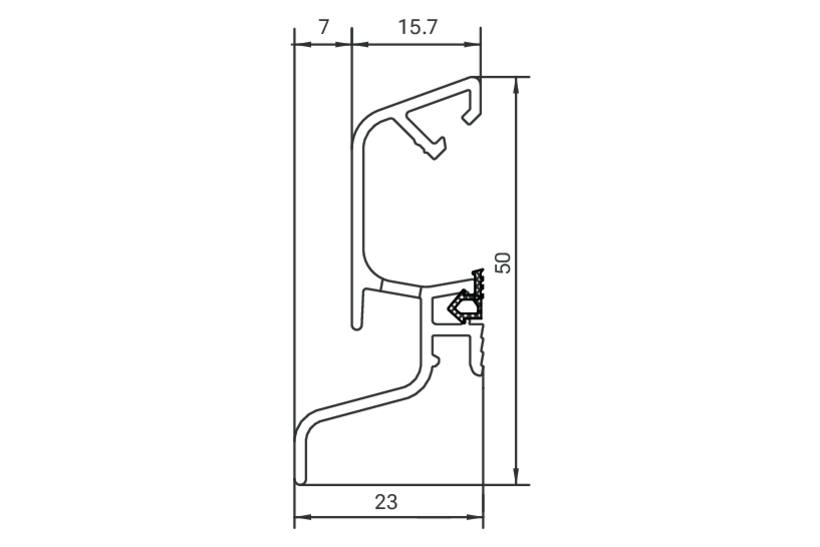 Zeichnung Universal Regenschutzschiene RS-Schiene AP 16.23 D