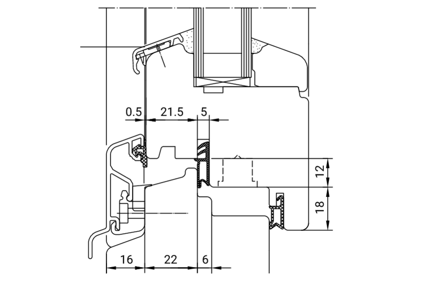 Zeichnung Universal Regenschutzschiene RS-Schiene AP 16.24