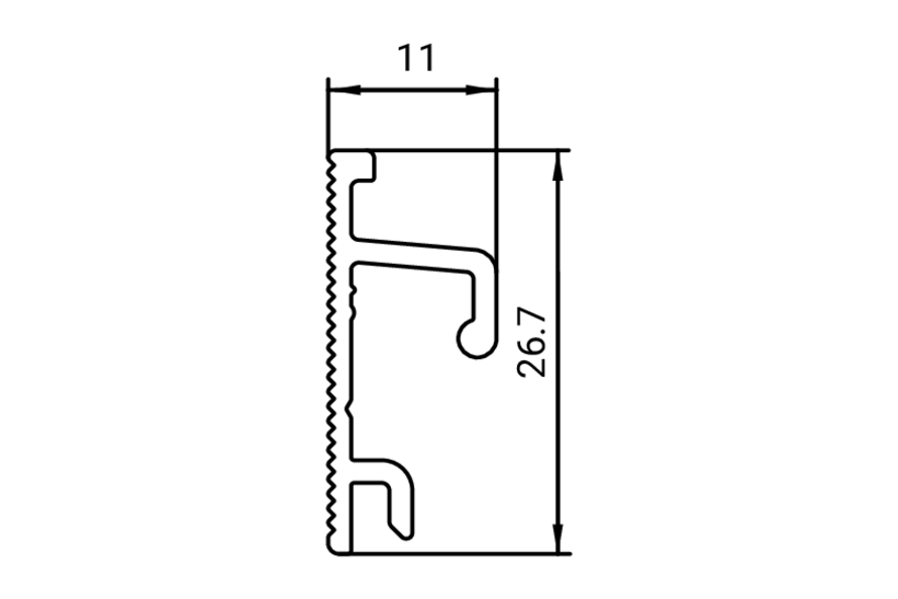 Zeichnung Universal Regenschutzschiene RS-Schiene AP 16.24 Stil