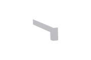 Gleitabschluss A 500 V, Farbe Alu blank, Ausladung 195 mm, Ausrichtung links, Ansicht aussen