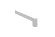Gleitabschluss A 500 V, Farbe Alu blank, Ausladung 300 mm, Ausrichtung links, Ansicht außen