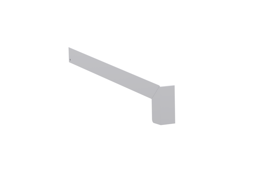 Gleitabschluss A 500 V, Farbe Alu blank, Ausladung 300 mm, Ausrichtung links, Ansicht außen