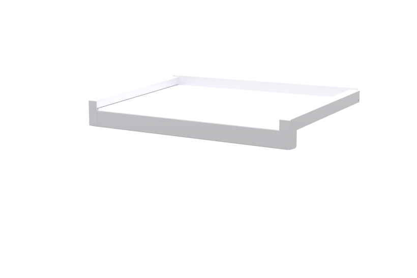 Fensterbank inkl. Gleitabschluss, Farbe Alu blank, Ausladung 300 mm
