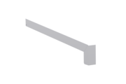 Sliding end cap A 500 V, color blank aluminum, projection 400 mm, alignment left, external view