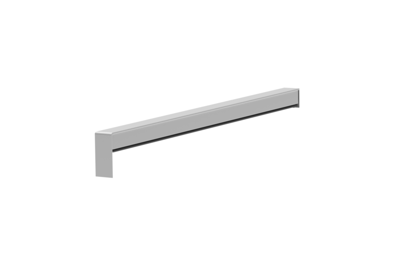 Sliding closure A 500 V/24, standard version, surface finish bright aluminum, alignment left, view inside, projection 330 mm
