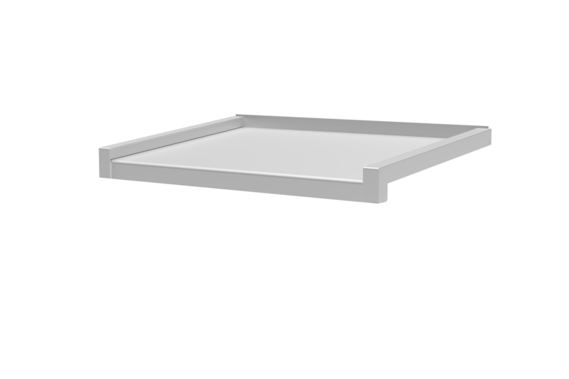 Fensterbank, Variante Standard, inklusive Gleitabschluss, Ausladung 350 mm