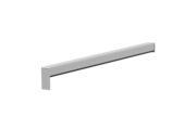 Gleitabschluss A 500 V/24, Variante Standard, Oberfläche Alu blank, Ausrichtung links, Ansicht innen, Ausladung 370 mm