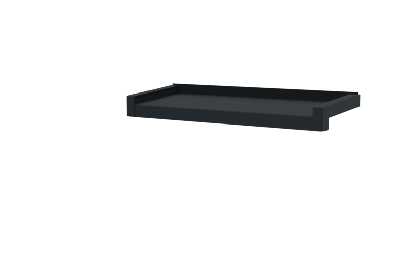 Fensterbank, Variante Standard, inklusive Gleitabschluss,Oberfläche RAL 7016 Ausladung 170 mm