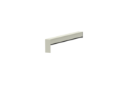 Gleitabschluss A 500 V/24, Variante Standard, Oberfläche RAL 9016, Ausrichtung links, Ansicht innen, Ausladung 190 mm