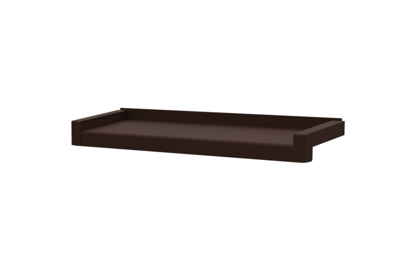 Produktbild Fensterbank Zubehör Gleitabschluss A 500 V/24 150 mm 30 mm Schokoladenbraun HWF MATT Links