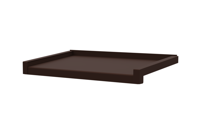 Produktbild Fensterbank Zubehör Gleitabschluss A 500 V/24 290 mm 30 mm Schokoladenbraun HWF MATT Links