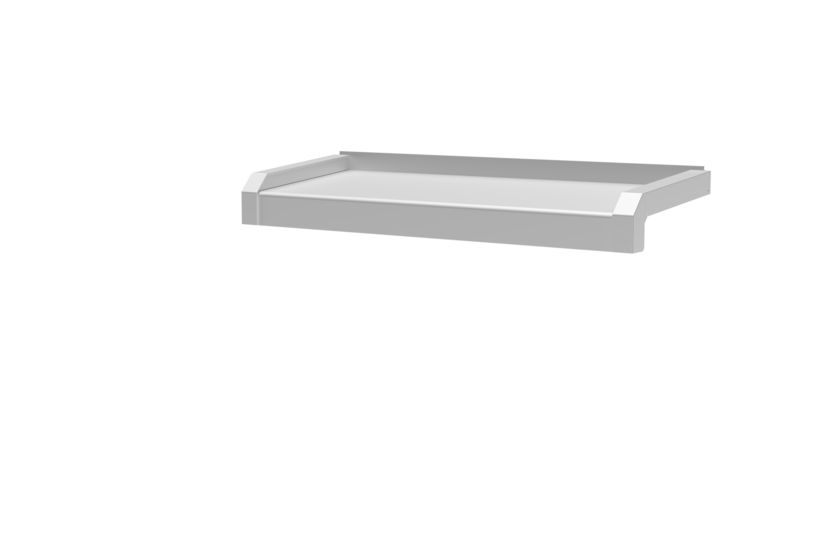 Fensterbank, Variante Standard, inklusive Fensterbank Abschluss A600 GS/24, Oberfläche Alu blank Ausladung 180 mm