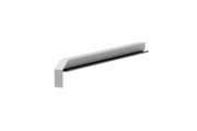 Fensterbankabschluss A 600 GS/24, Variante Standard, Oberfläche Alu blank, Ausrichtung links, Ansicht innen, Ausladung 300 mm