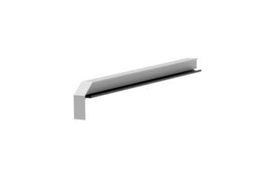 Fensterbankabschluss A 600 GS/24, Variante Standard, Oberfläche Alu blank, Ausrichtung links, Ansicht innen, Ausladung 300 mm