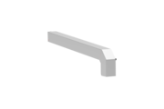 Fensterbankabschluss A 600 GS/24, Variante Standard, Oberfläche Alu blank, Ausrichtung links, Ansicht aussenn, Ausladung 300 mm