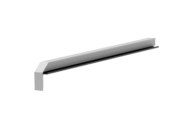 Window sill trim A 600 GS/24, standard version, surface finish bright aluminum, alignment left, view inside, projection 400 mm