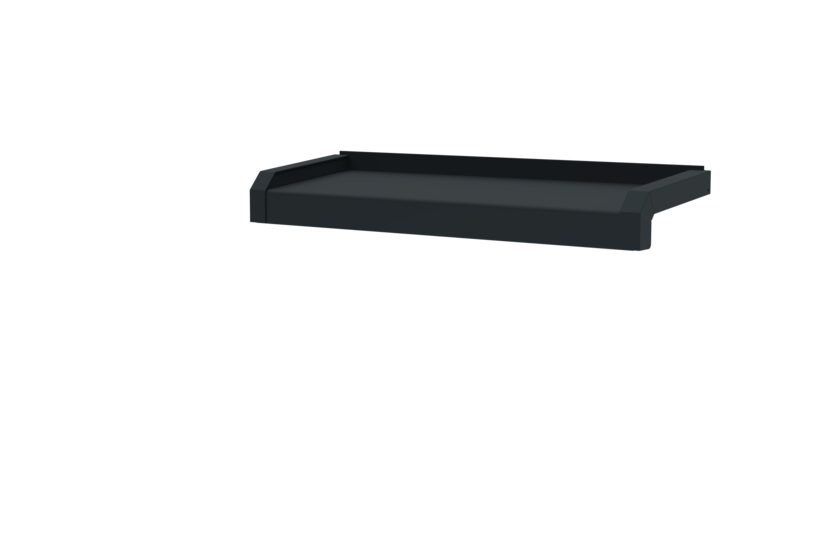 Fensterbank, Variante Softline Plus, inklusive Fensterbank Abschluss A600 GS/24, Oberfläche RAL 7016 Ausladung 165 mm