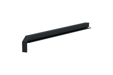 Fensterbankabschluss A 600 GS/24, Variante Softline Plus, Oberfläche RAL 7016, Ausrichtung links, Ansicht innen, Ausladung 380 mm