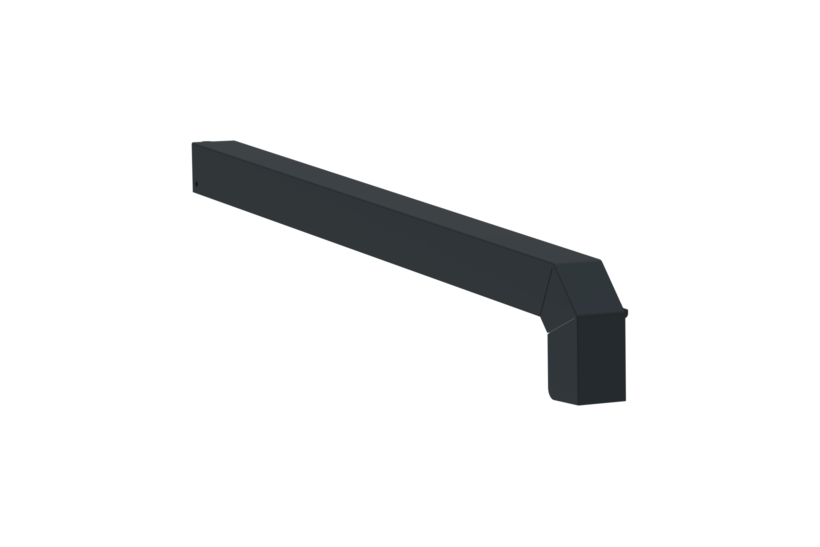 Fensterbankabschluss A 600 GS/24, Variante Softline Plus, Oberfläche RAL 7016, Ausrichtung links, Ansicht aussen, Ausladung 320 mmFensterbankabschluss A 600 GS/24, Variante Softline Plus, Oberfläche RAL 7016, Ausrichtung links, Ansicht innen, Ausladung 380 mm
