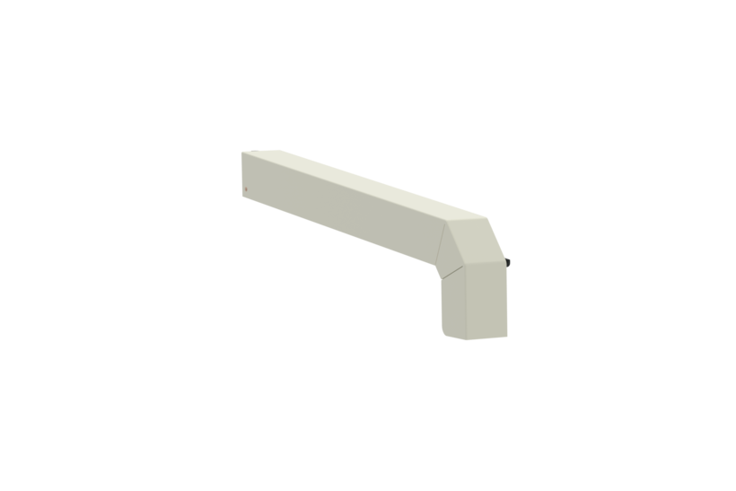 Fensterbankabschluss A 600 GS/24, Variante Softline Plus , Oberfläche RAL 9016, Ausrichtung links, Ansicht aussen, Ausladung 260 mm