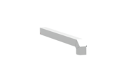 Fensterbankabschluss A600GS/24, Variante Standard, Oberfläche E6/EV1, Ausrichtung links, Ansicht aussen, Ausladung 290 mm