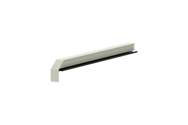 Fensterbankabschluss A600GS/24, Variante Standard, Oberfläche RAL 9016, Ausrichtung links, Ansicht innen, Ausladung 290 mm