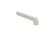Fensterbankabschluss A600GS/24, Variante Standard, Oberfläche RAL 9016, Ausrichtung links, Ansicht aussen, Ausladung 290 mm