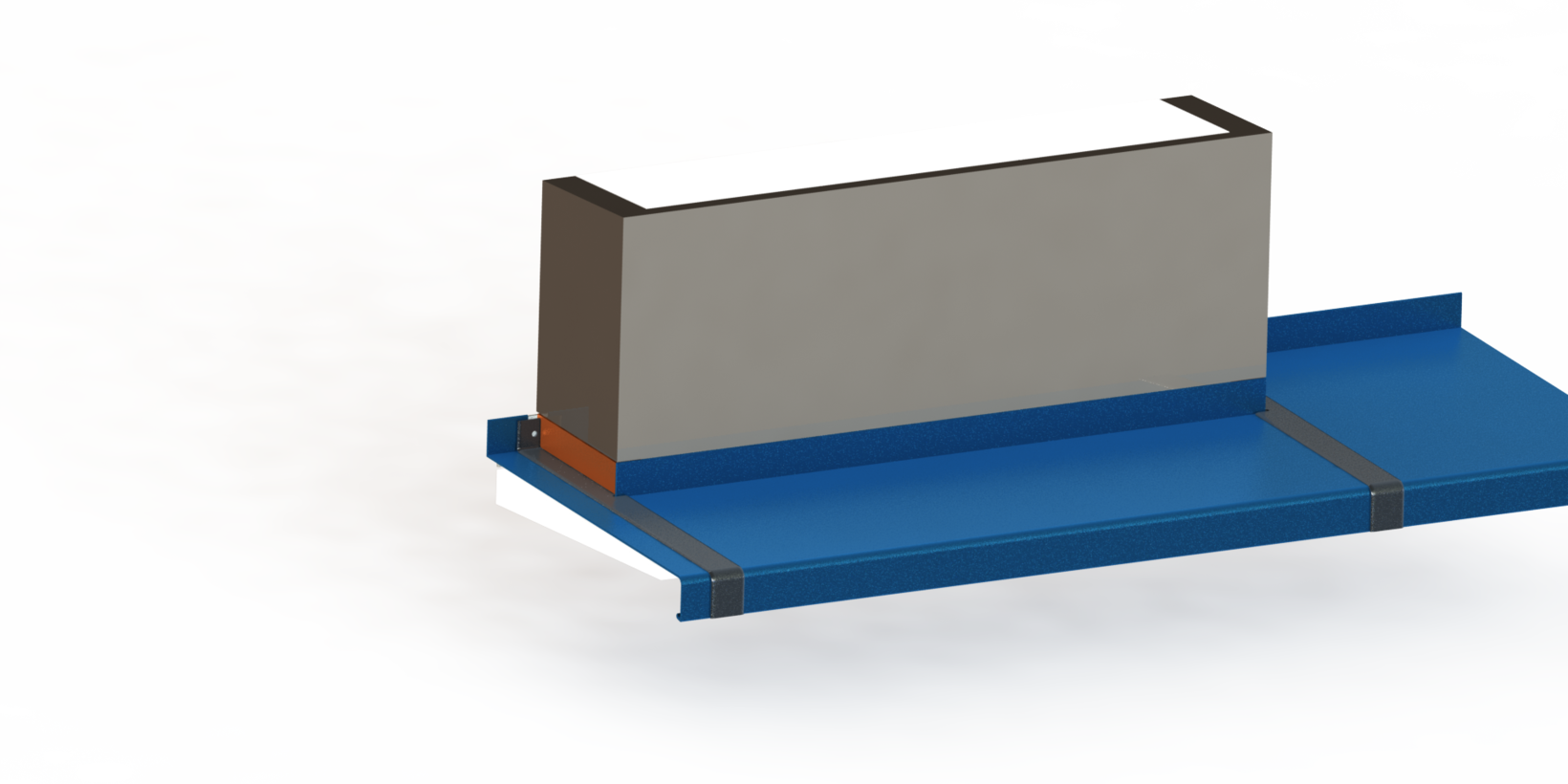 Side view of the window sill pillar recess P 500 when installed