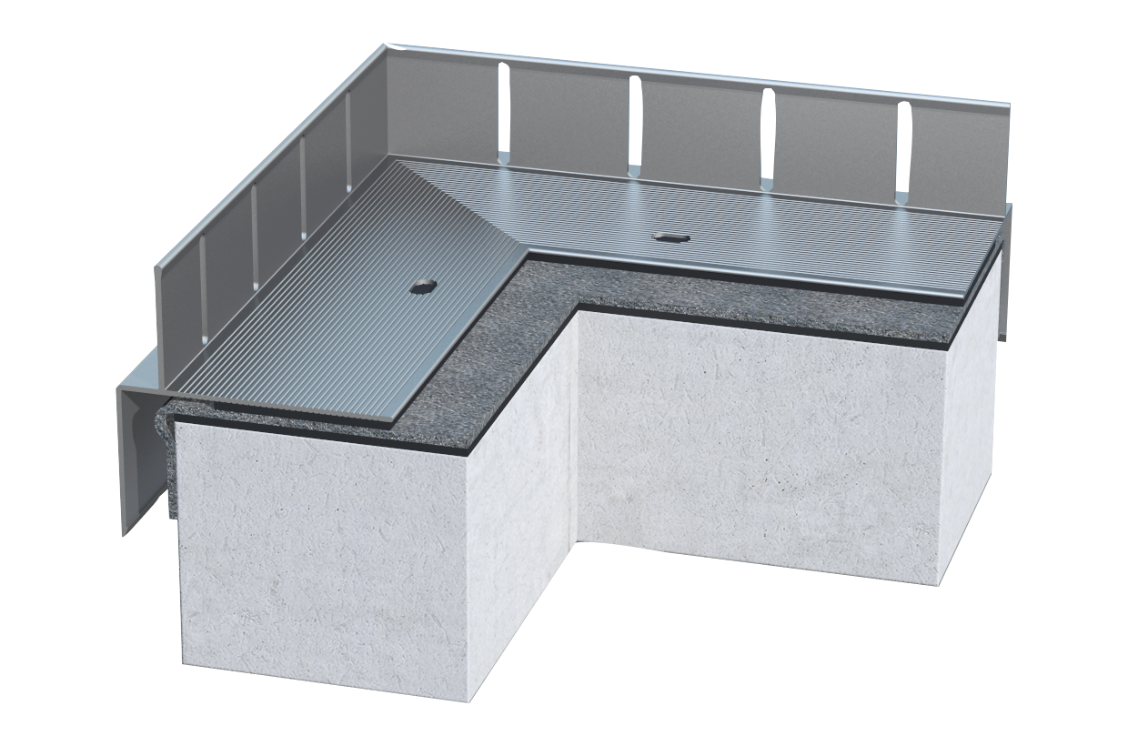 Kiesfangleiste KF 45, KF 70 oder KF 90 – Systemprofil für Flachdach, Terrasse und Balkon