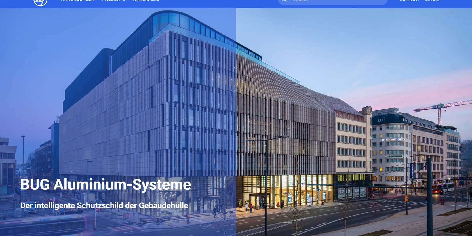 Header image of the homepage of the new BUG web platform