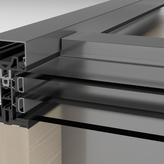 Verbindung von Alu und Holz in einer Pfosten-Riegel-Fassade