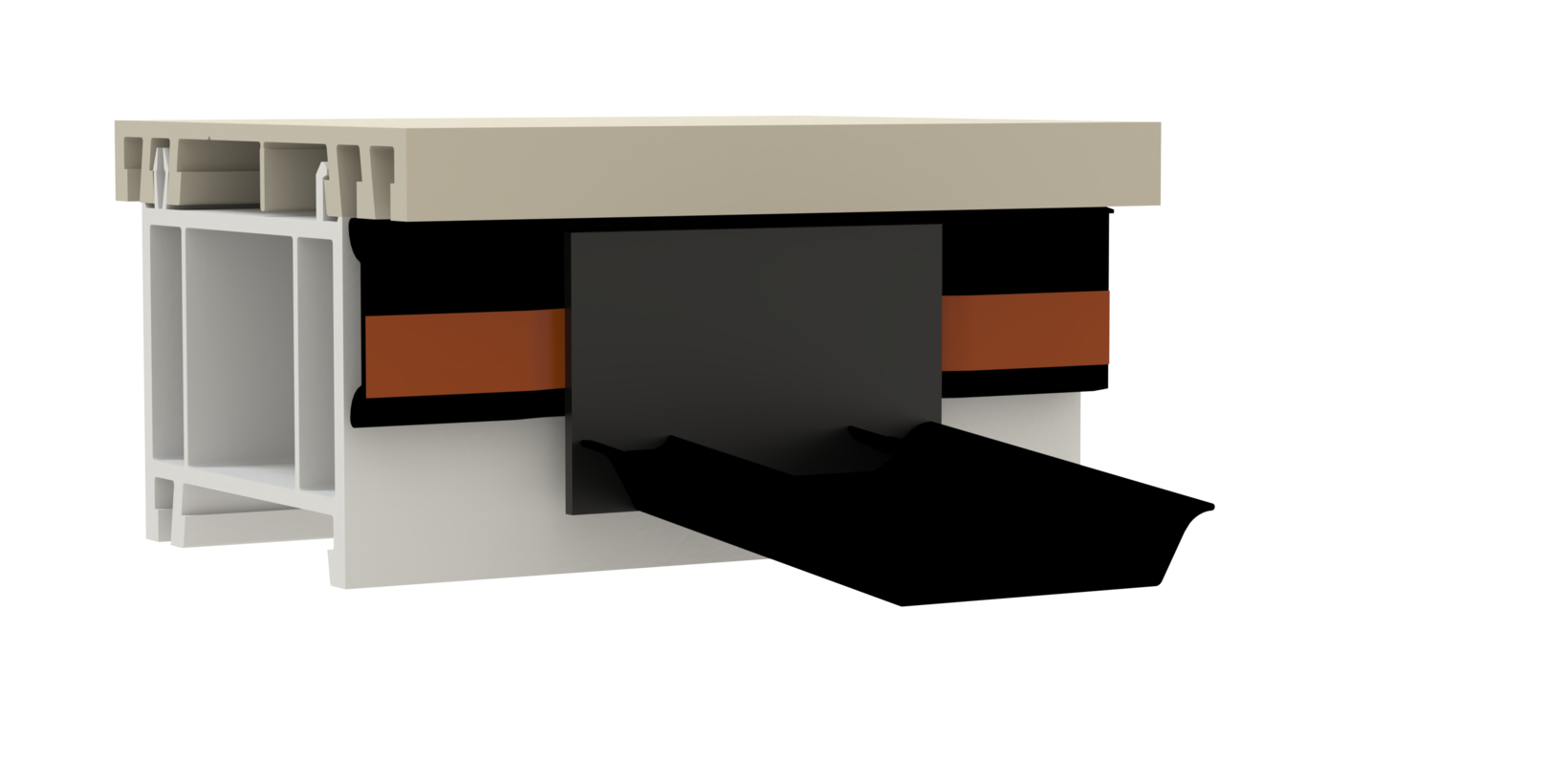 Verbindung von Anschraubdichtung und EPDM-Stoßverbinderdichtung
