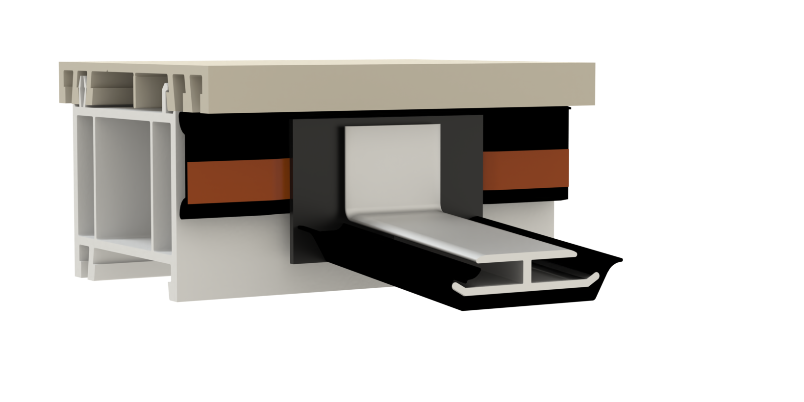 Montage von Stoßverbinder und EPDM-Dichtung an der Anschraubdichtung