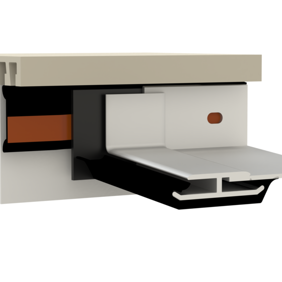 Verbindung von Anschraubdichtung, Fensterbank und Stoßverbinder