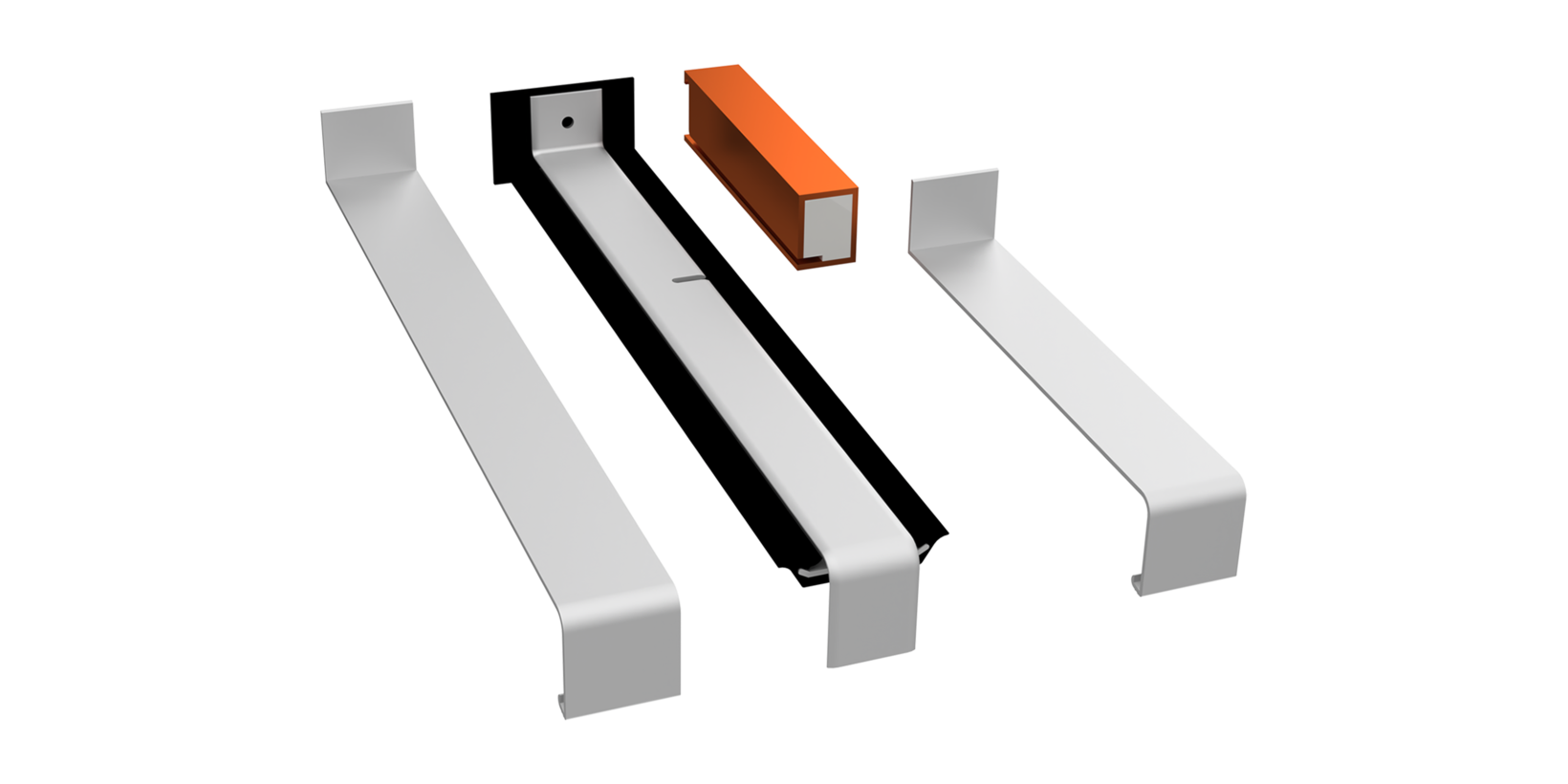 P 500 mit weiteren Komponenten für die Verbindung der Gesimsabdeckung