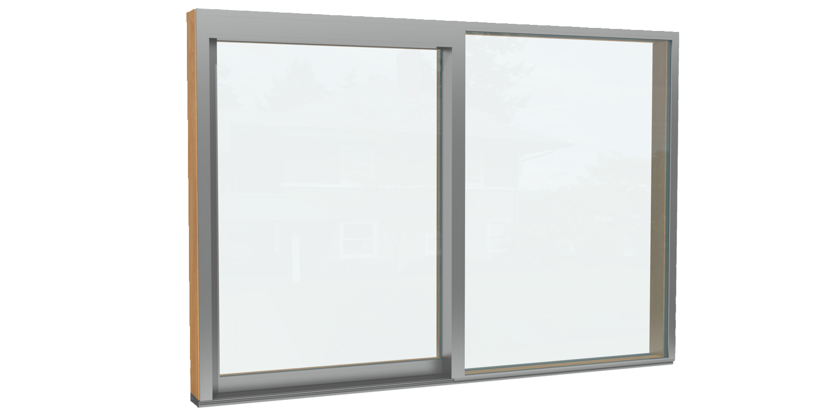  festverglastes Fensterelement mit Verglasung von außen in einer Hebeschiebetüre