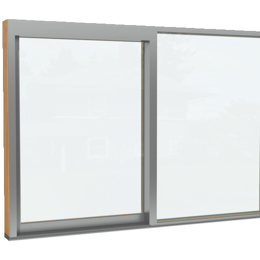 festverglastes Fensterelement mit Verglasung von außen in einer Hebeschiebetüre