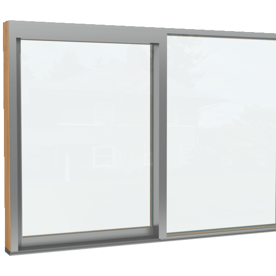  festverglastes Fensterelement mit Verglasung von außen in einer Hebeschiebetüre