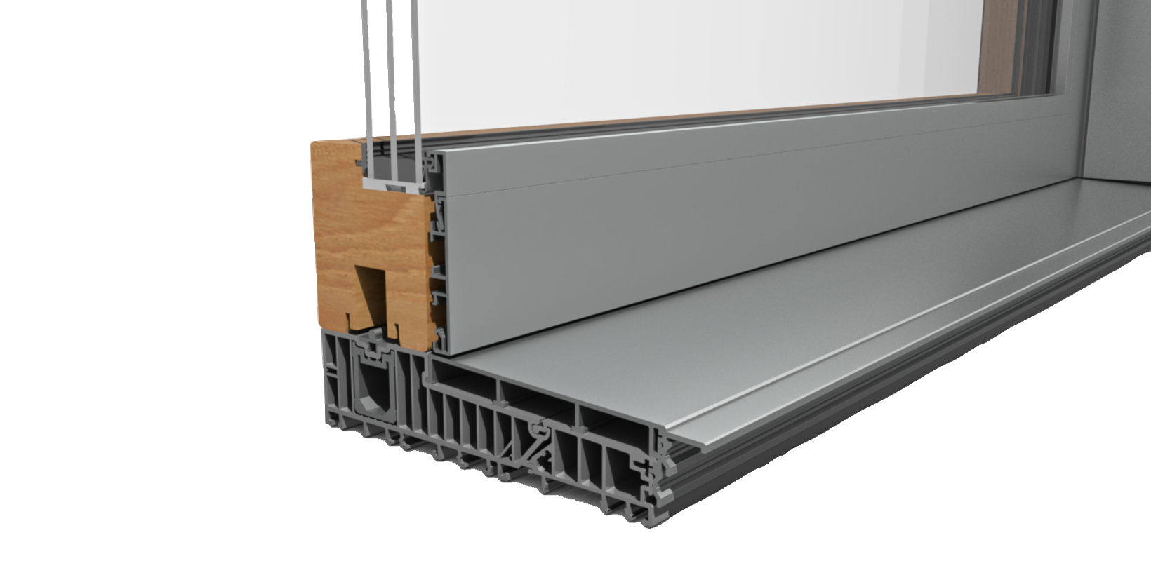 Klicksystem der Außenverglasung