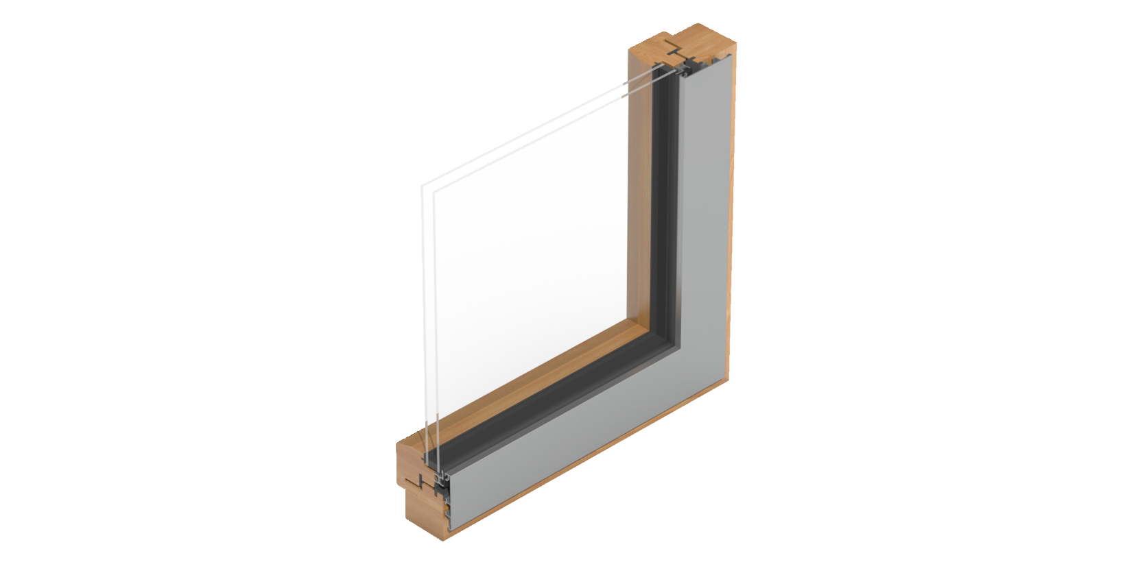 Außenansicht des zweifach verglasten Fensters BUG Integral 2 mit flächenbündigem Blendrahmen