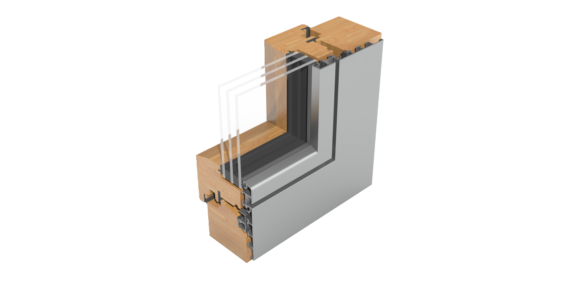 Detailed view of a flush window with inserted Triangel element