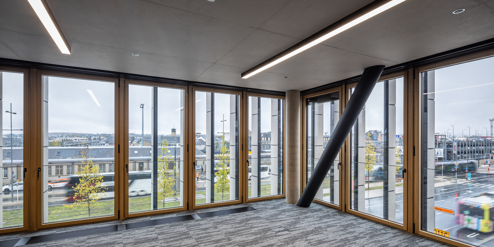 Sicht vom Büros der Post Luxembourg nach außen