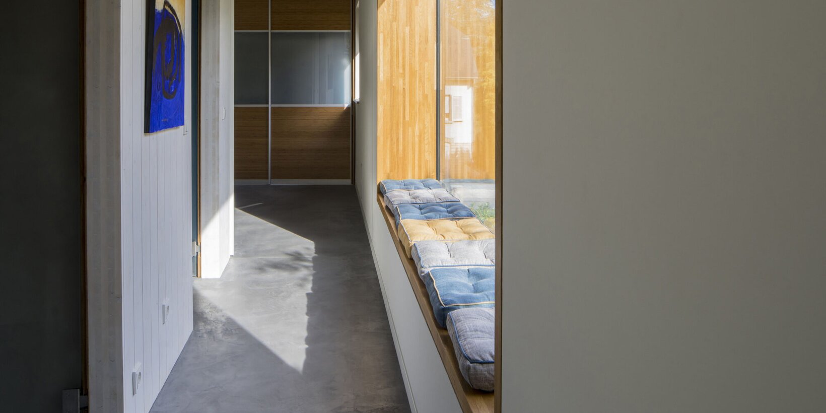 Innenansicht der BUG Holz-Aluminium-Fenster vom Privathaus in Bereldange